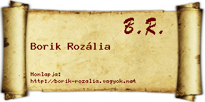 Borik Rozália névjegykártya